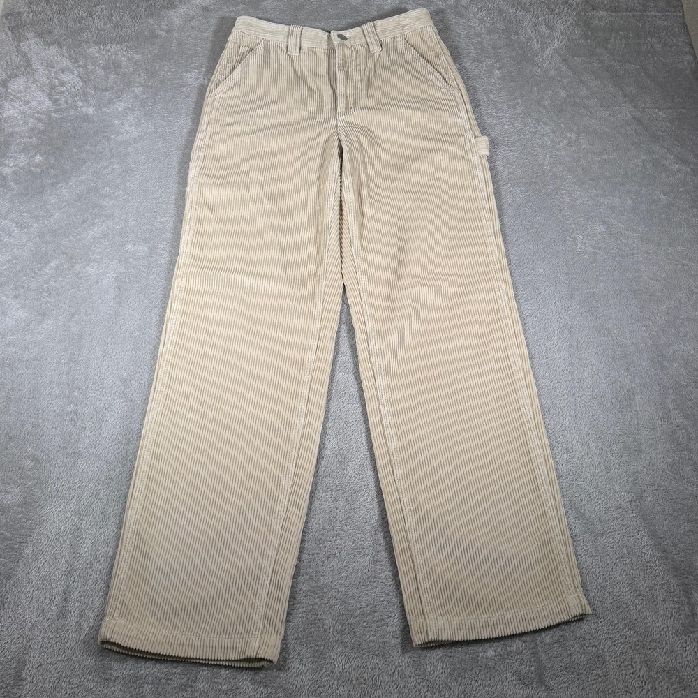 Aritzia TNA Carpenter Pants Womens 0 Beige Corduroy‎ Straight Utility Skater Y2K